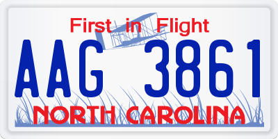 NC license plate AAG3861