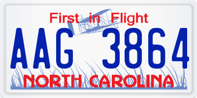NC license plate AAG3864