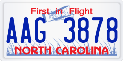 NC license plate AAG3878