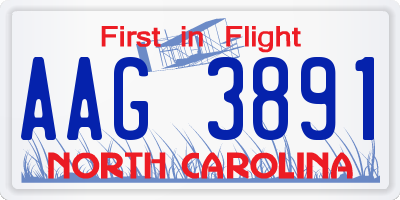 NC license plate AAG3891
