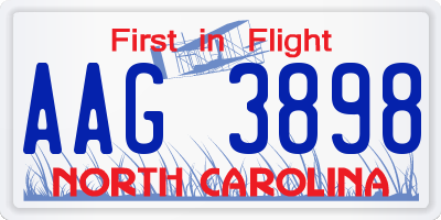 NC license plate AAG3898