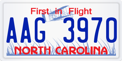 NC license plate AAG3970
