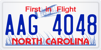 NC license plate AAG4048