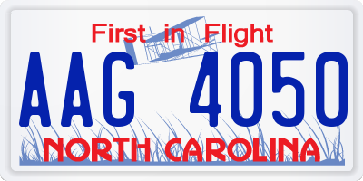 NC license plate AAG4050