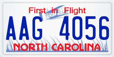 NC license plate AAG4056