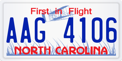 NC license plate AAG4106
