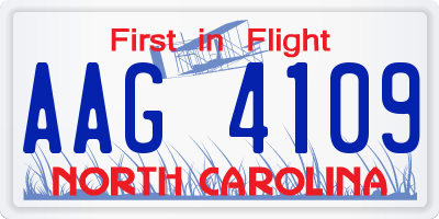 NC license plate AAG4109