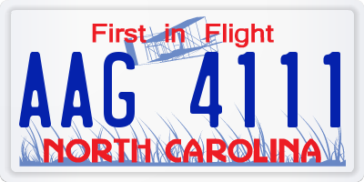 NC license plate AAG4111