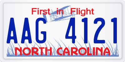 NC license plate AAG4121
