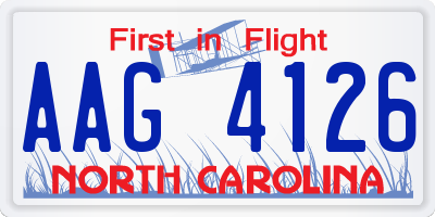 NC license plate AAG4126
