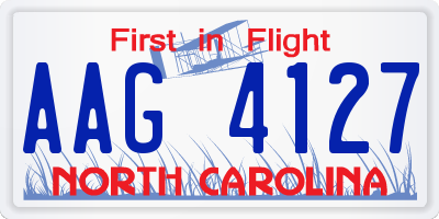 NC license plate AAG4127