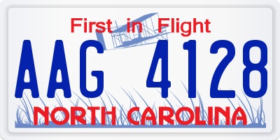 NC license plate AAG4128