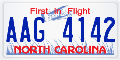NC license plate AAG4142