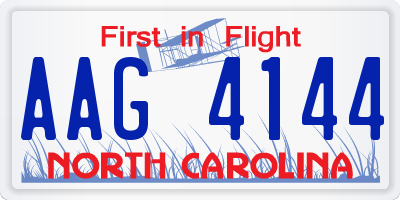 NC license plate AAG4144