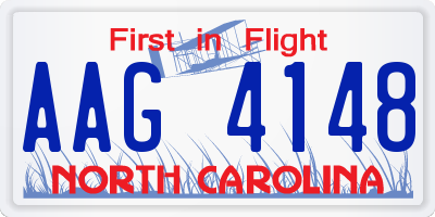 NC license plate AAG4148