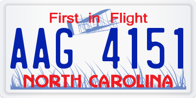 NC license plate AAG4151