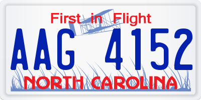 NC license plate AAG4152