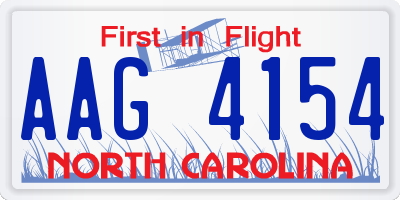 NC license plate AAG4154