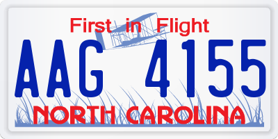 NC license plate AAG4155