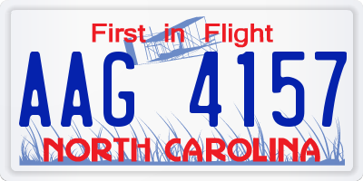 NC license plate AAG4157