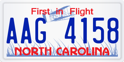 NC license plate AAG4158