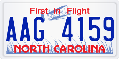 NC license plate AAG4159