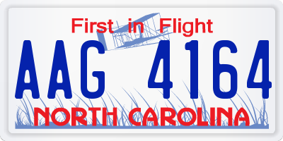 NC license plate AAG4164
