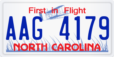 NC license plate AAG4179