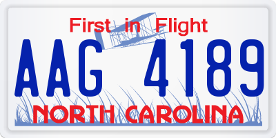 NC license plate AAG4189