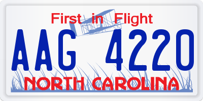 NC license plate AAG4220