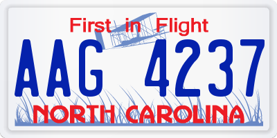 NC license plate AAG4237