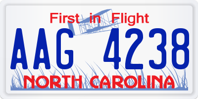NC license plate AAG4238