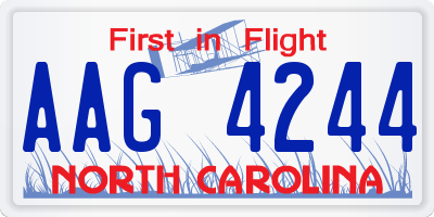 NC license plate AAG4244