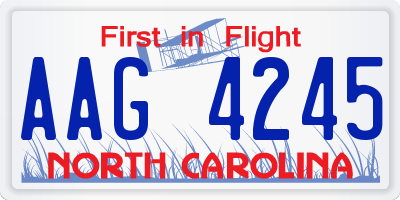 NC license plate AAG4245