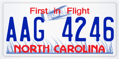 NC license plate AAG4246