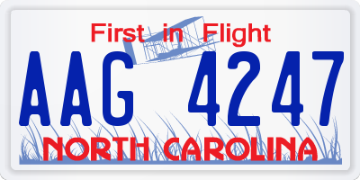 NC license plate AAG4247