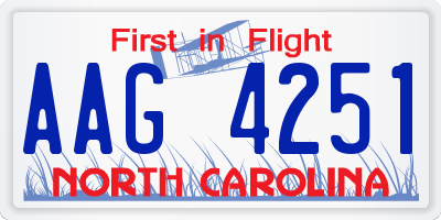 NC license plate AAG4251