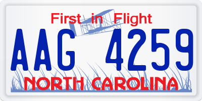 NC license plate AAG4259