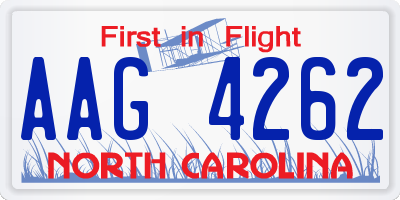 NC license plate AAG4262