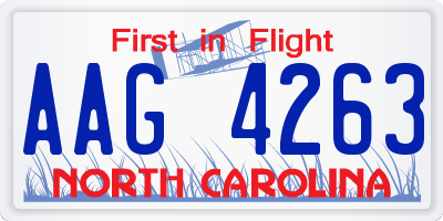 NC license plate AAG4263