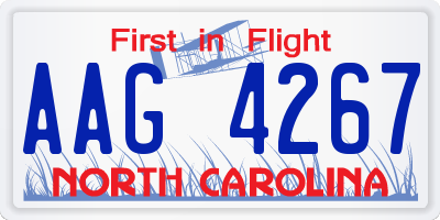 NC license plate AAG4267