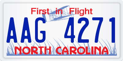 NC license plate AAG4271