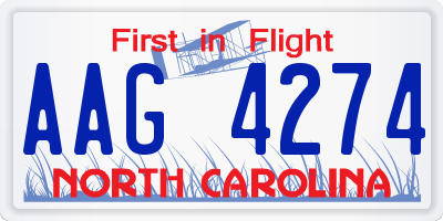 NC license plate AAG4274