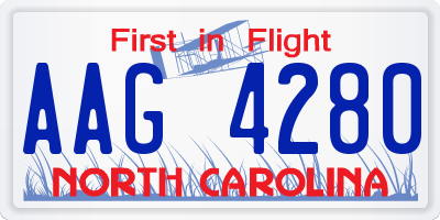 NC license plate AAG4280