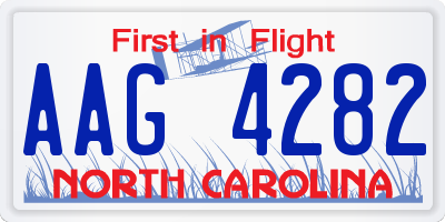 NC license plate AAG4282