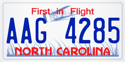 NC license plate AAG4285