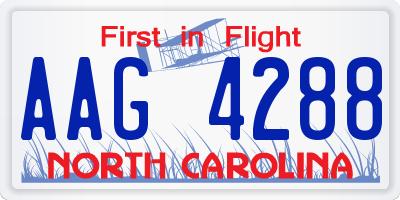 NC license plate AAG4288