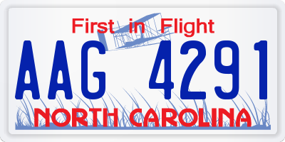 NC license plate AAG4291
