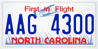 NC license plate AAG4300