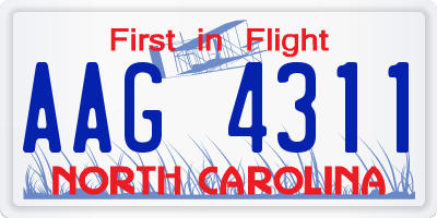 NC license plate AAG4311